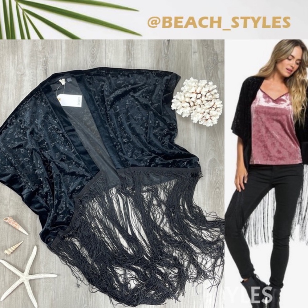 🔆ROXY🔆 WINGS OF RAVEN DRESS FRINGE TOP - Picture 1 of 14